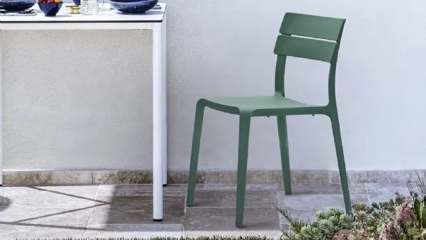 Sedia impilabile Rocket Green Outdoor di Bontempi